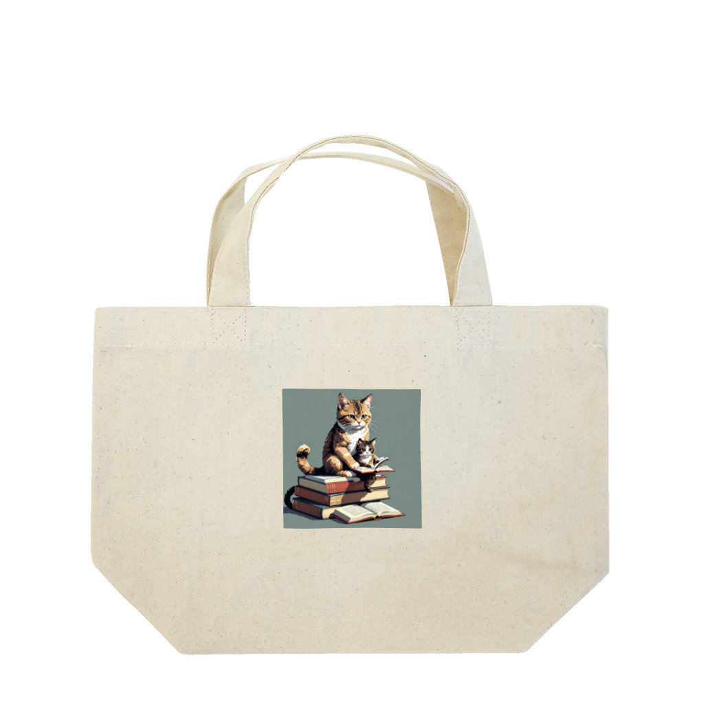 三毛猫shopの本を読む猫 Lunch Tote Bag