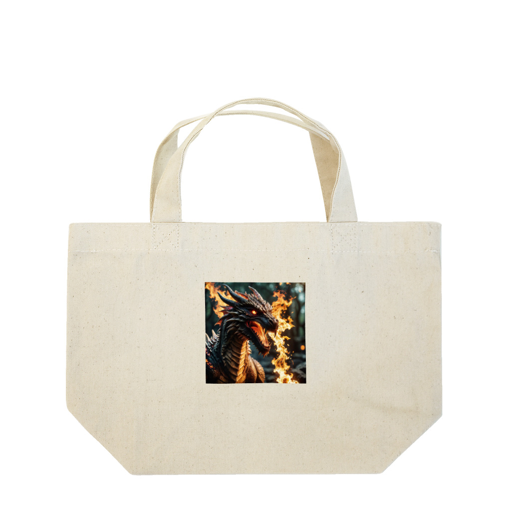 幻想都市の炎のドラゴン Lunch Tote Bag