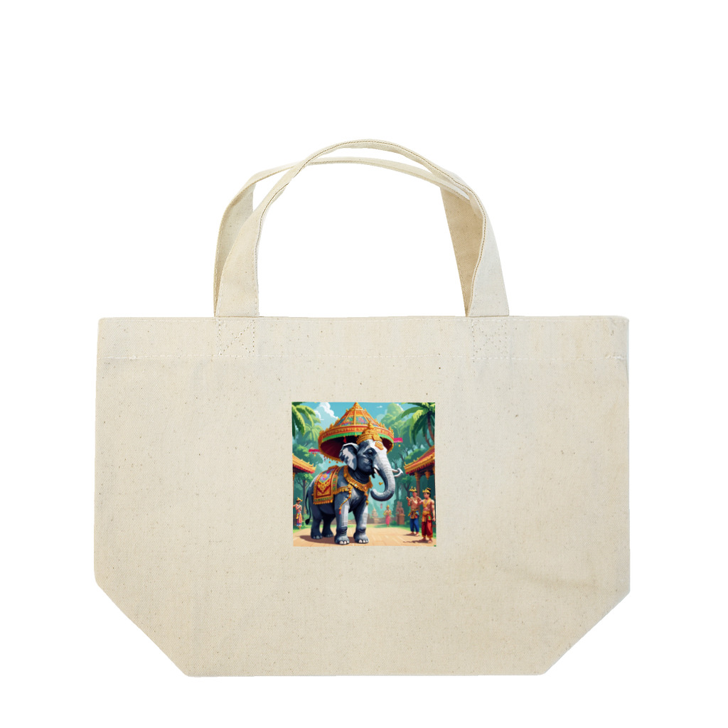 South East Asia culture shopの【東南アジアのカルチャーシリーズ】タイの象さん Lunch Tote Bag