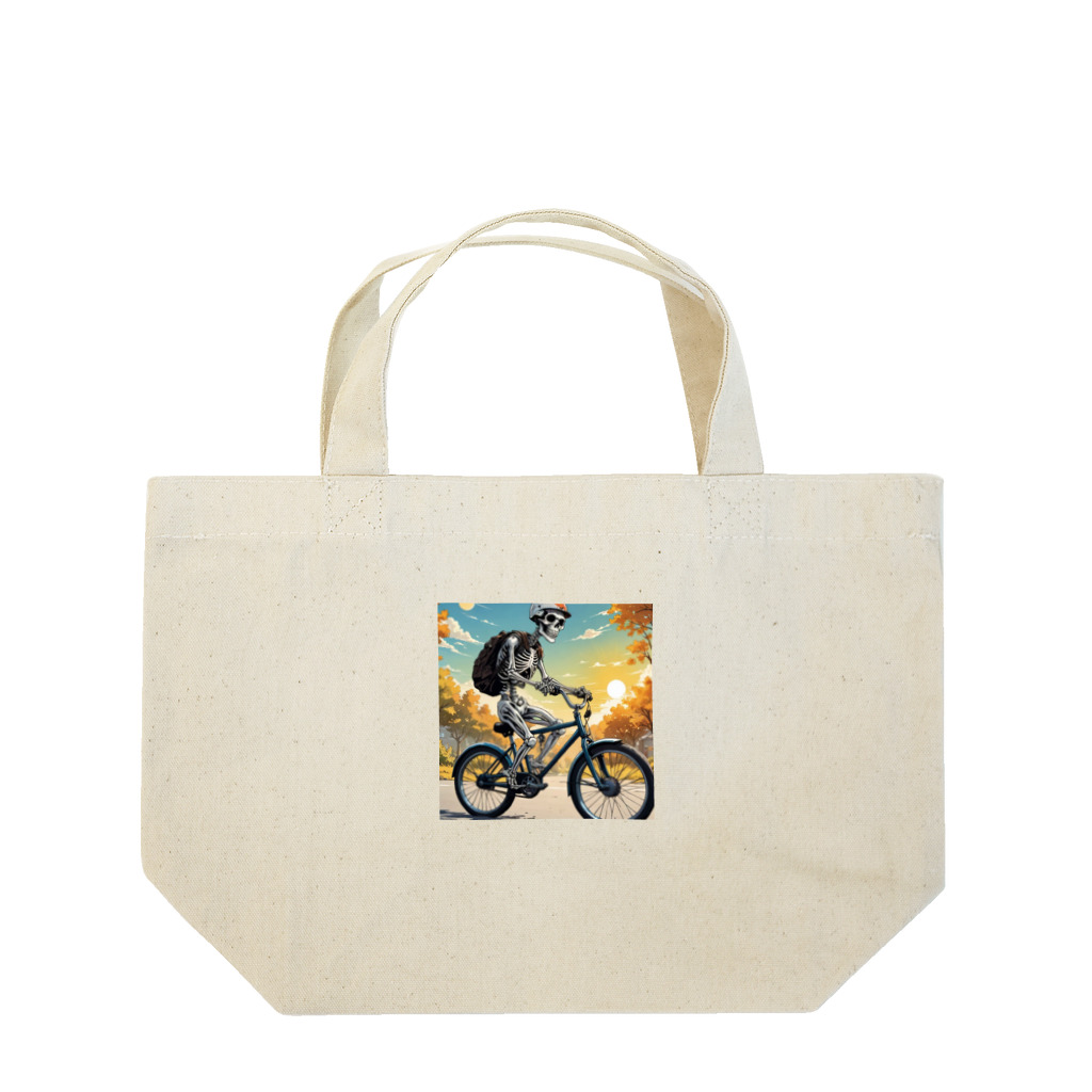 nao-tommyのポタリング中の骸骨 Lunch Tote Bag