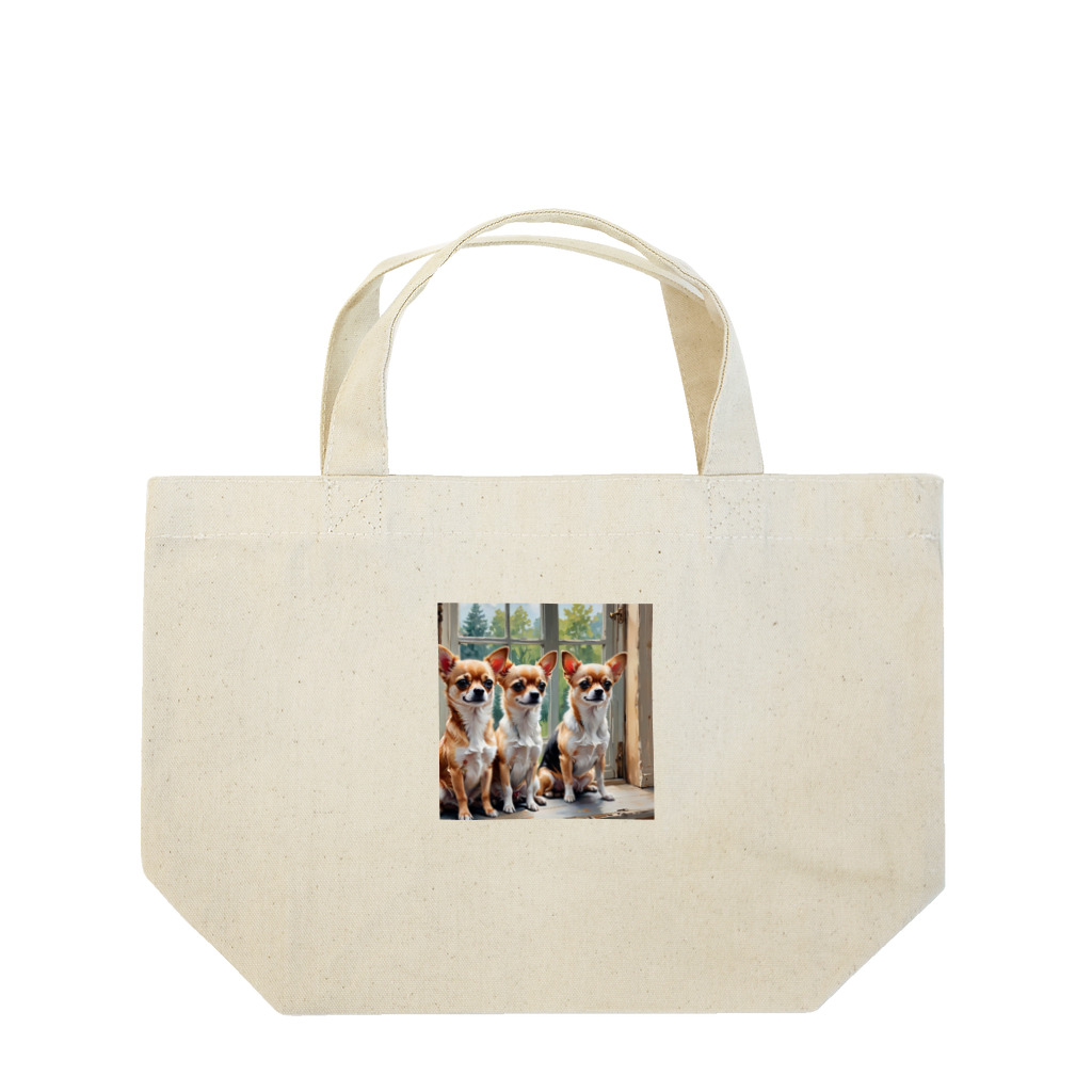 kilkoameaのキュートほのぼのチワワ兄弟 Lunch Tote Bag