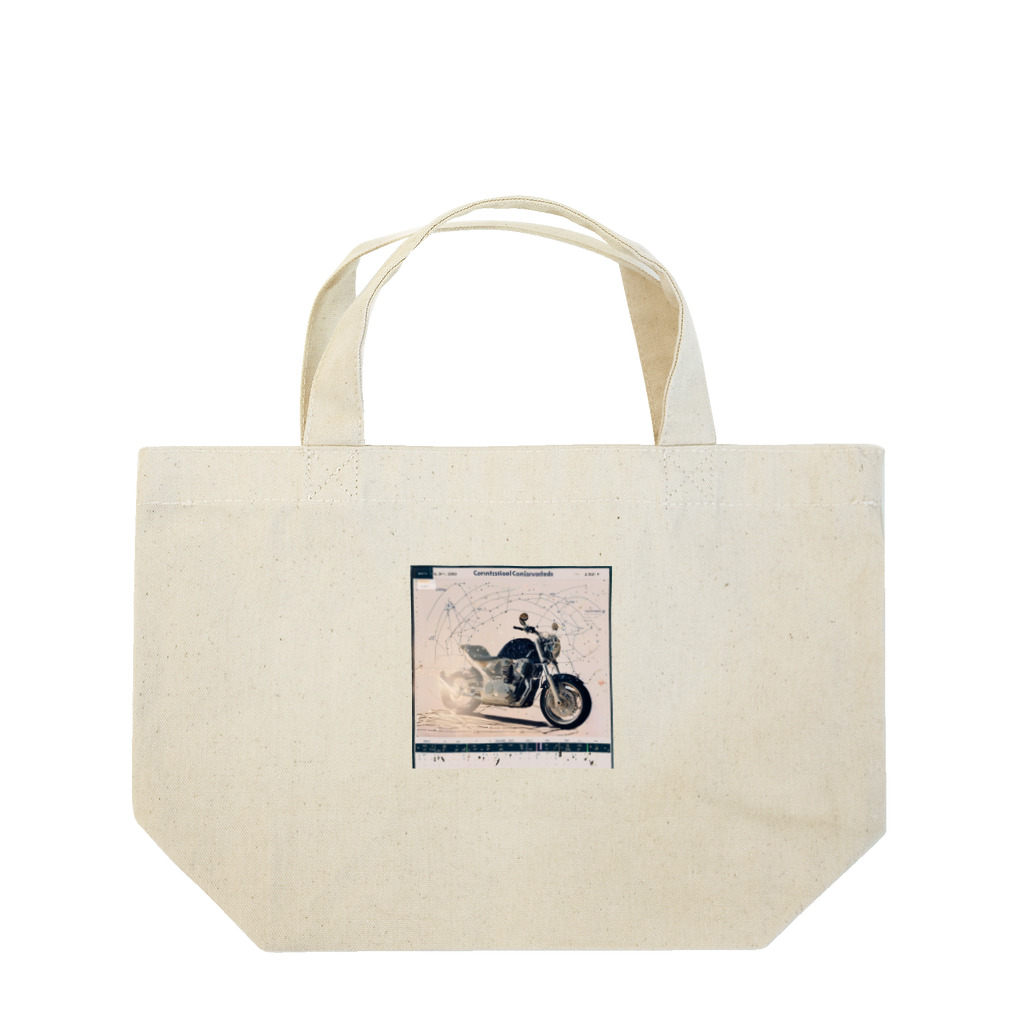 the blue seasonの宇宙と融合するオートバイ：星座とメカニズムの美 Lunch Tote Bag