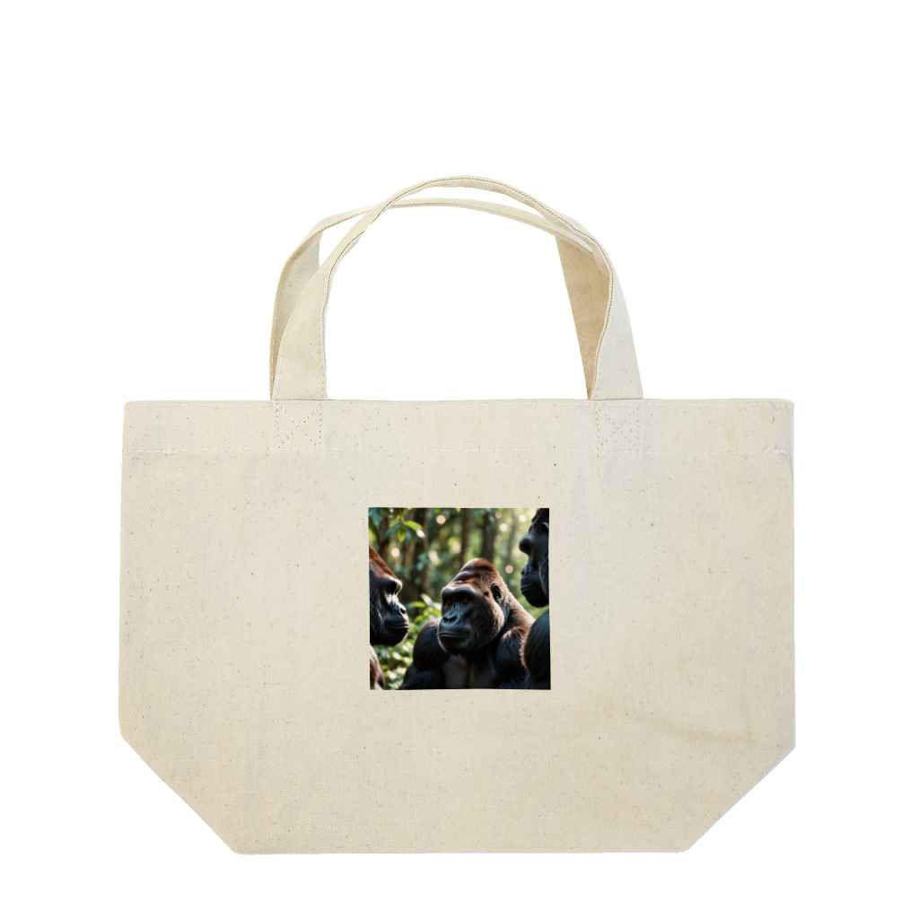 sunday_sataurday_freedayの社交的なゴリラ Lunch Tote Bag