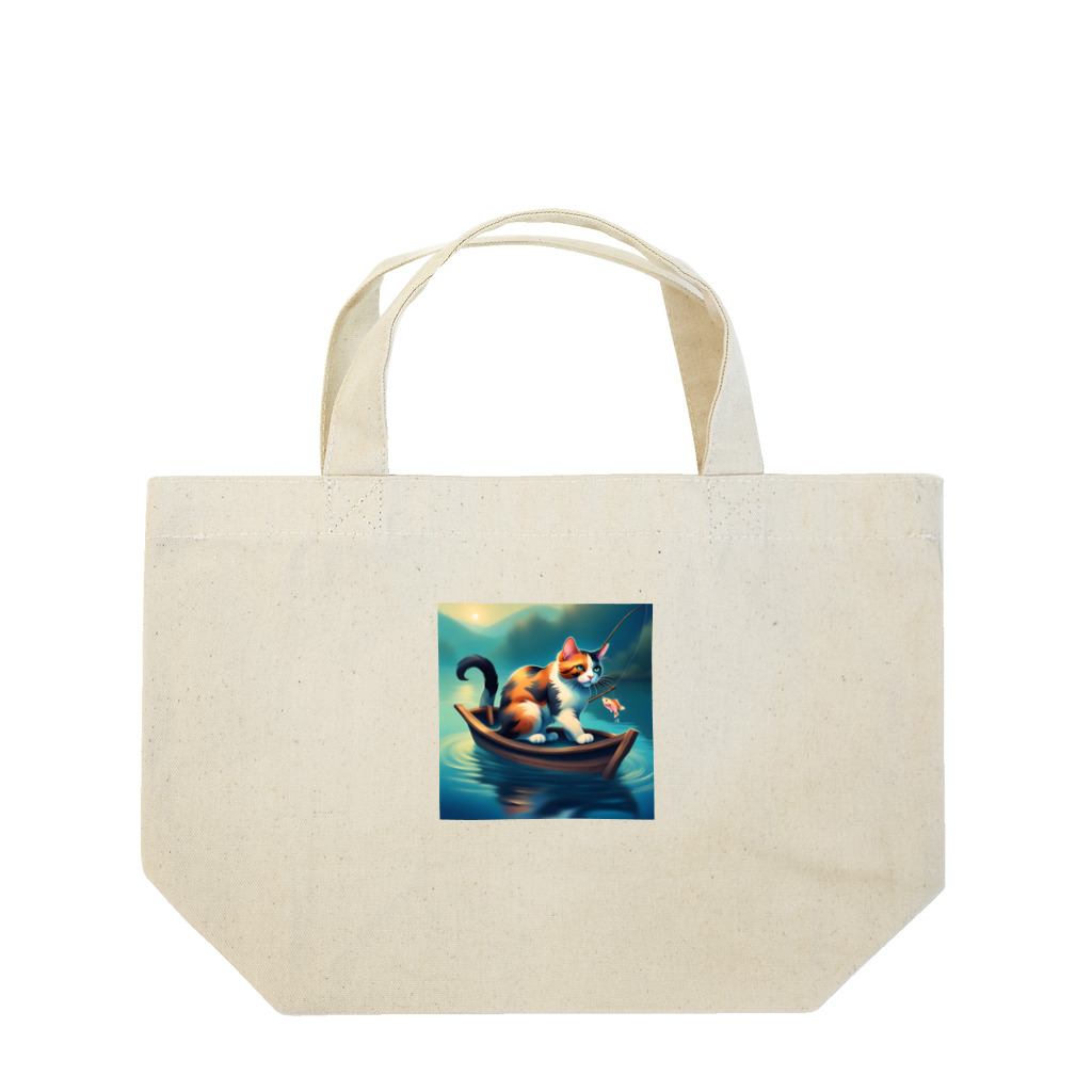 桜猫店-sakuraneko-の釣り猫君 Lunch Tote Bag