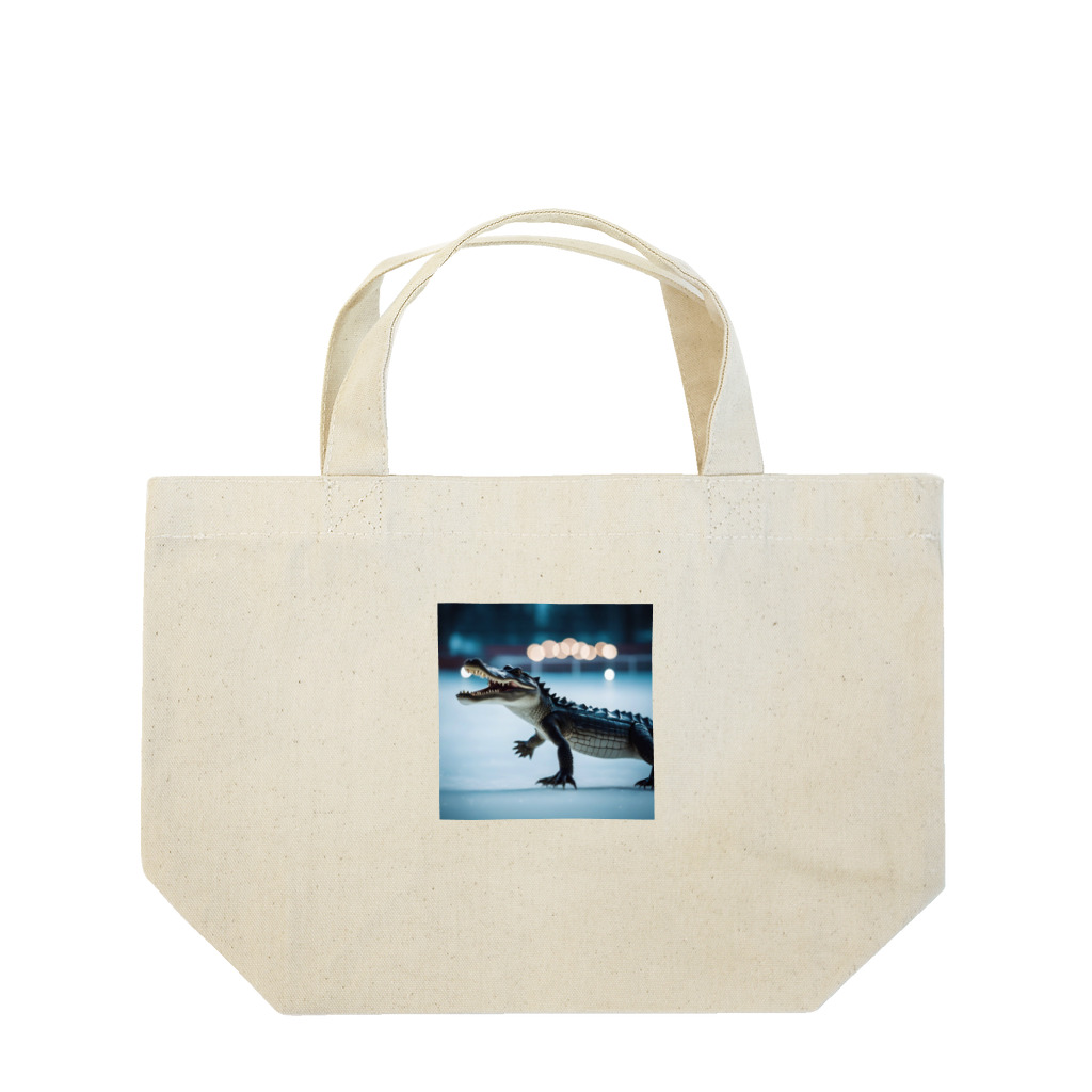 クロコダイリテンのIceSkatingWANI Lunch Tote Bag