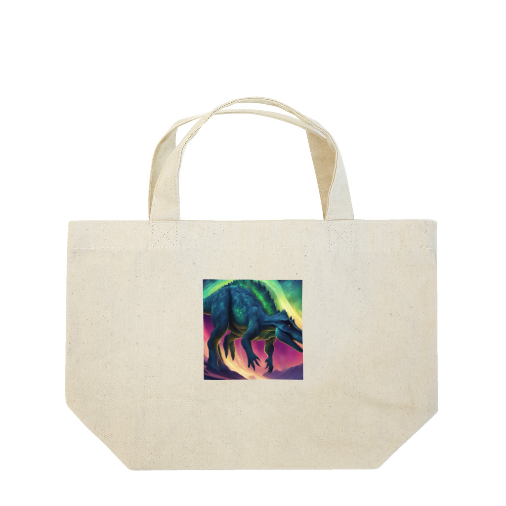 Superherooのオーロラのような発光をする恐竜 Lunch Tote Bag