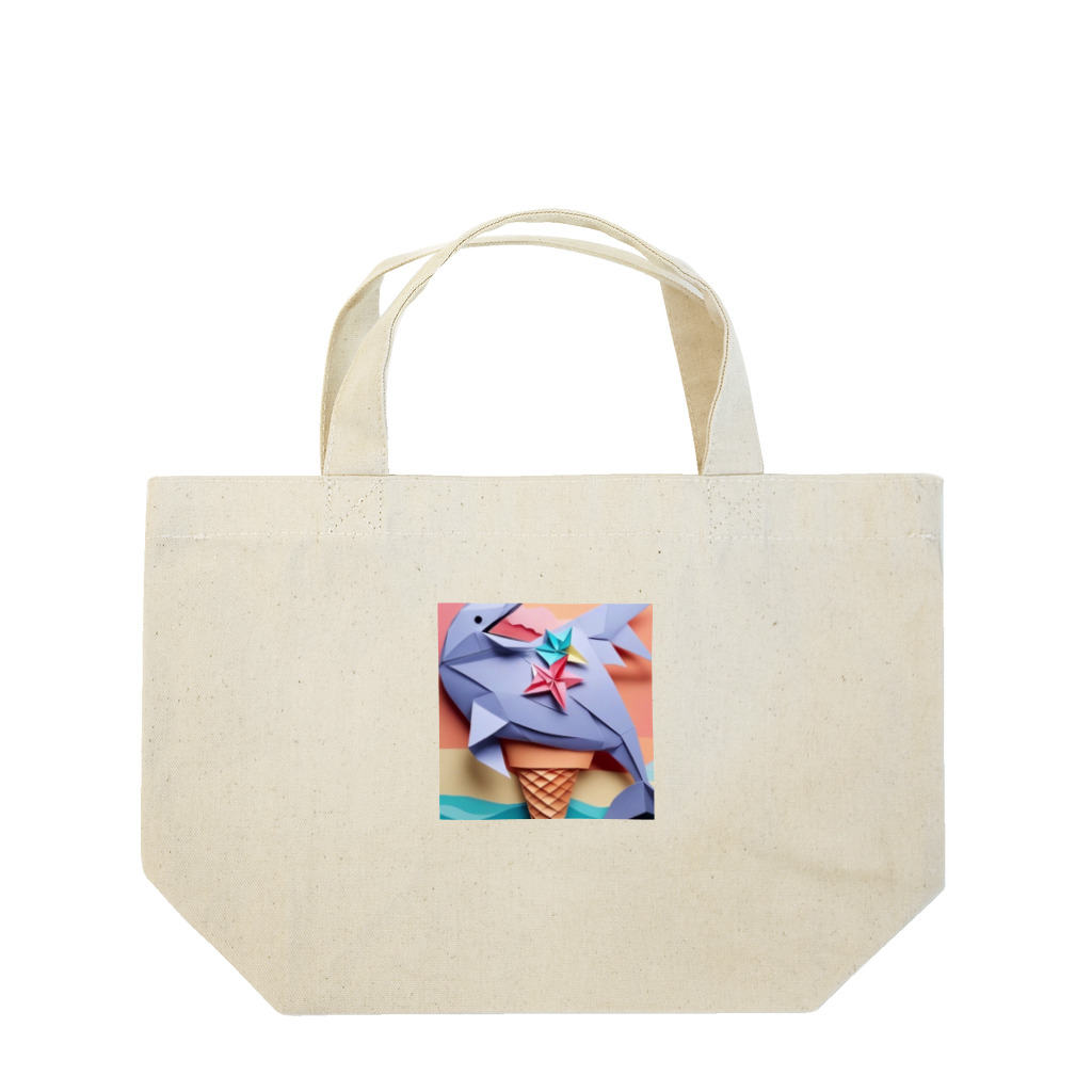 yumiceのice meets オリガミイルカ Lunch Tote Bag