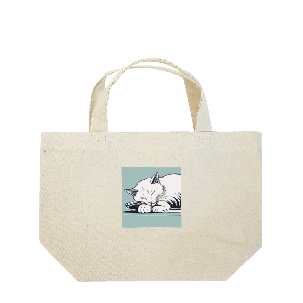 どうぶつやのサッカーボールと猫 Lunch Tote Bag