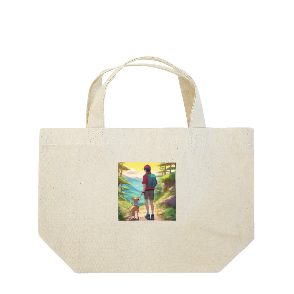 にこにこアニマルズ🐶のチワワと夕焼け散歩 Lunch Tote Bag