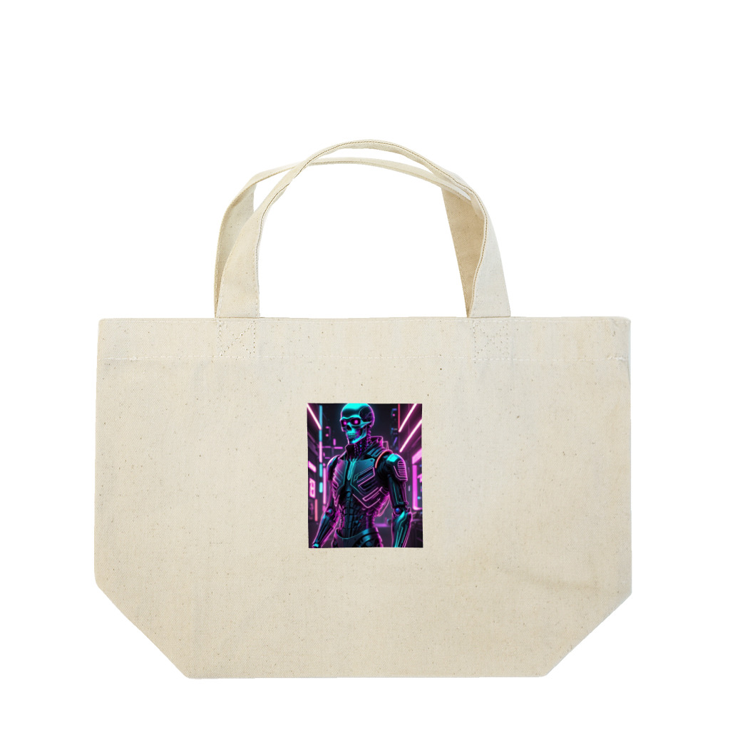 Skeletonの超クールな骸骨のサイバーパンクアート！ Lunch Tote Bag