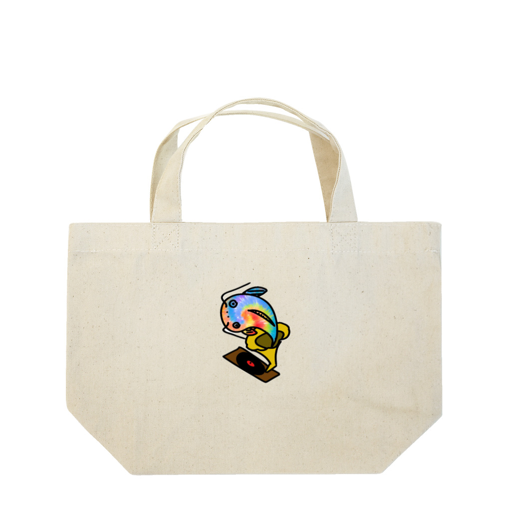 Tetsutaro Andoの蓄音機から飛び出るナマズ君 Lunch Tote Bag