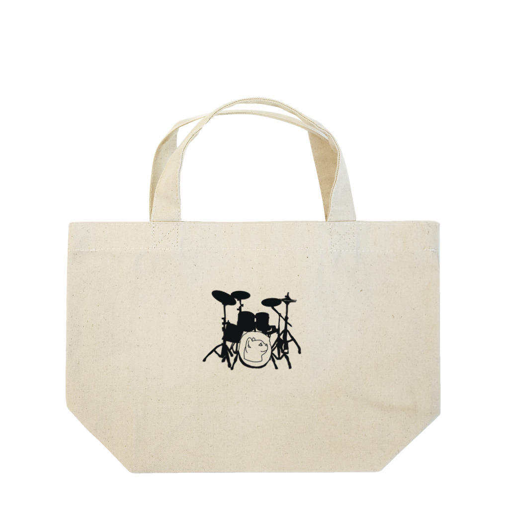 ロジローのドラム(ネコ)黒 Lunch Tote Bag