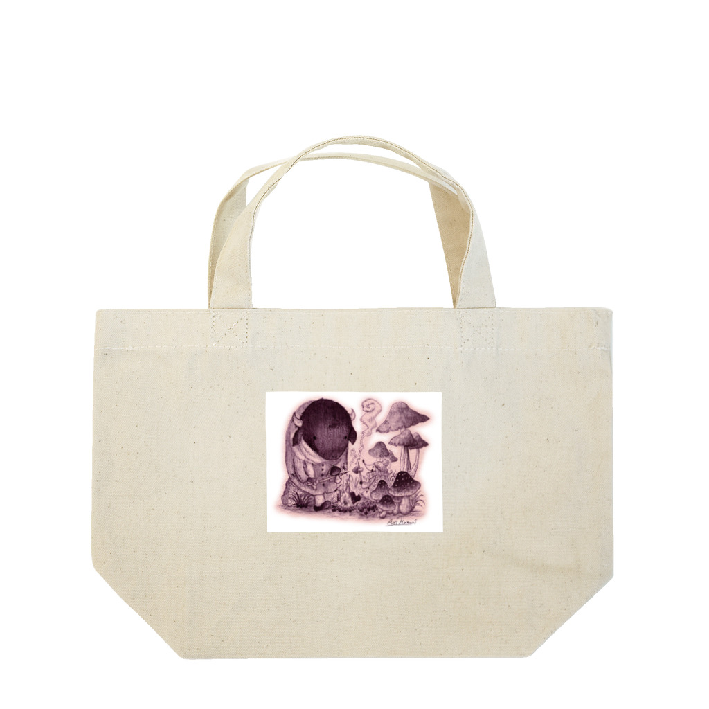 ハモリアオイ GOODS SHOPのきのこの森の出会い Lunch Tote Bag