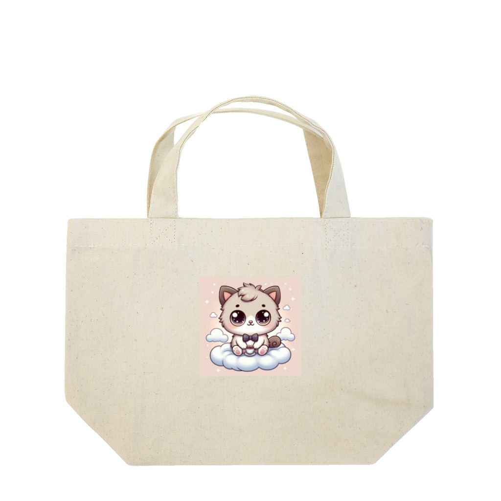 可愛い動物達の可愛い猫茶色 Lunch Tote Bag