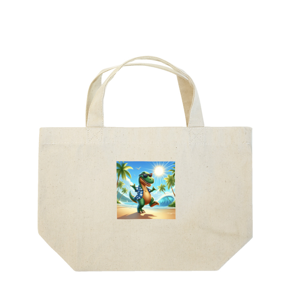 samkorのティラノサウルスのサマーバケーション Lunch Tote Bag