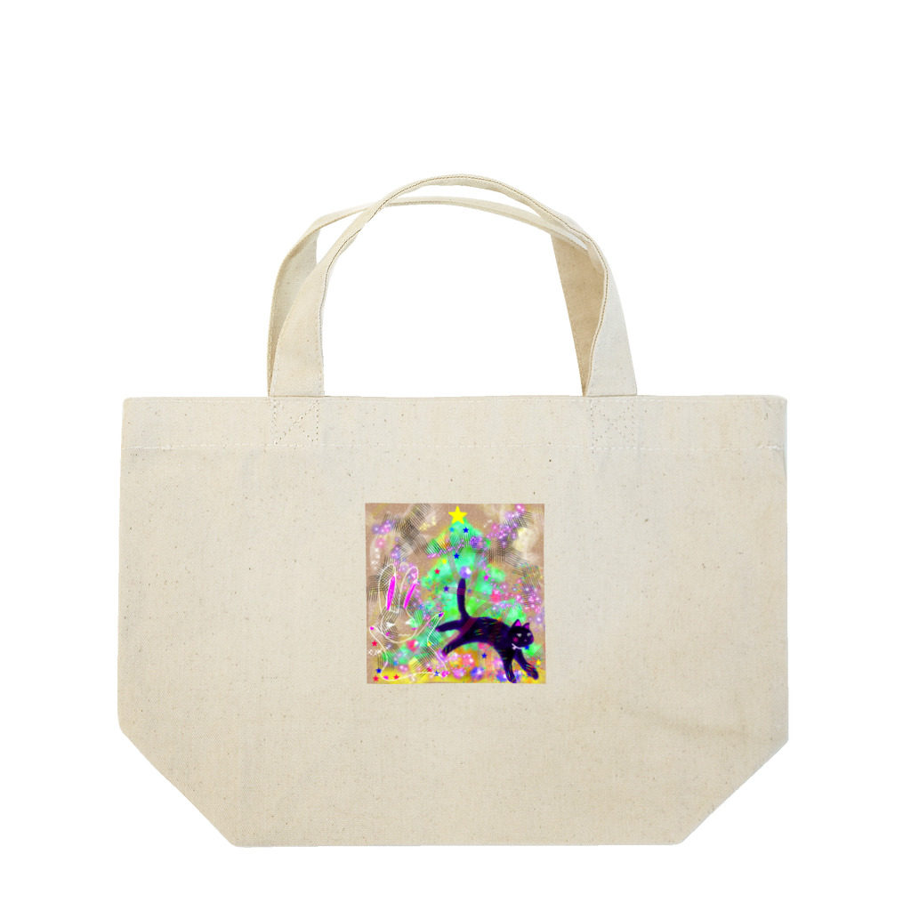 nijiirosorausagiのツリーと猫  お話の世界  【虹色空うさぎ】 Lunch Tote Bag