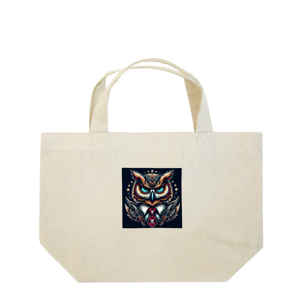 フクロウのベッドのスーツフクロウ Lunch Tote Bag