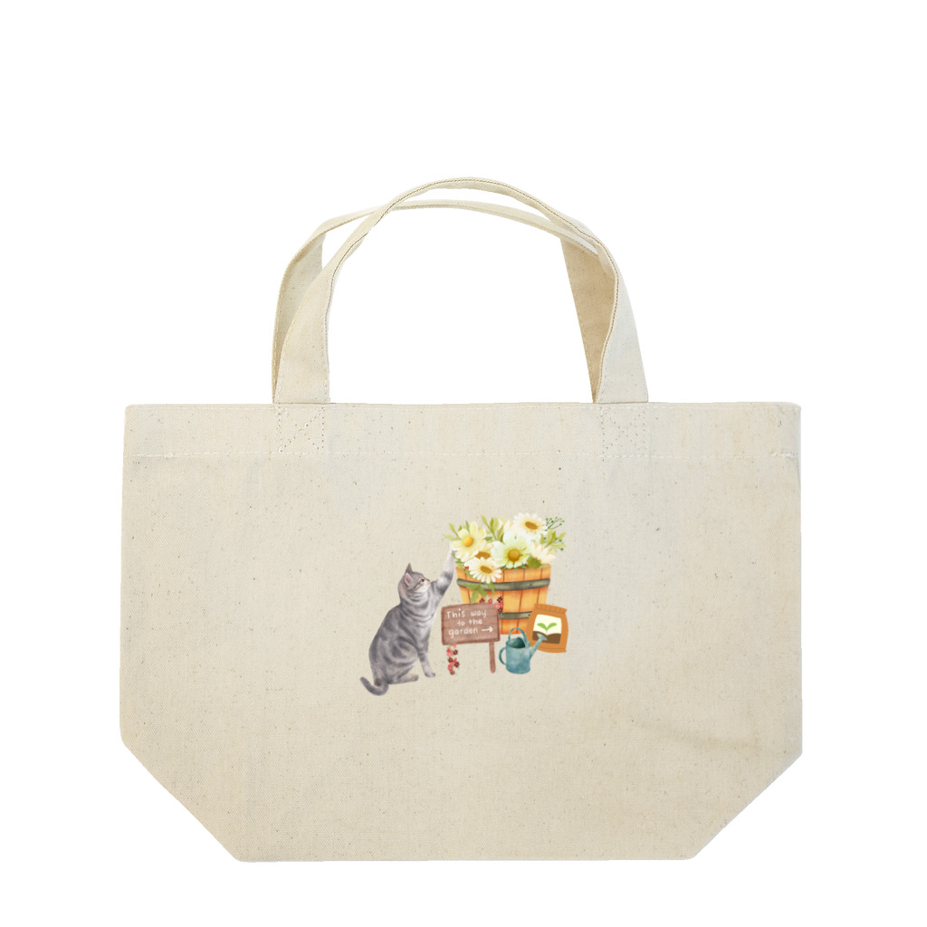 きら星のお花が好きな猫 Lunch Tote Bag