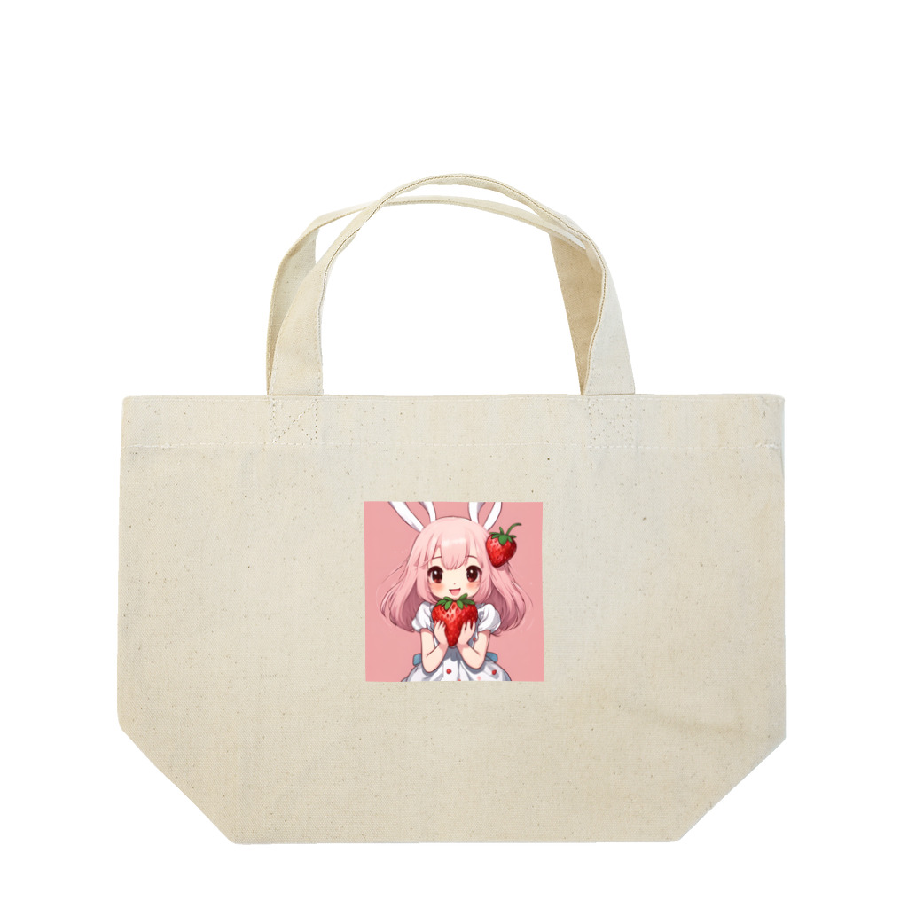 うさぎウサギのいちご大好き、うさみみチャコちゃん Lunch Tote Bag