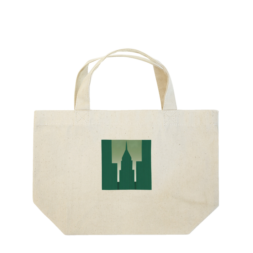 ASUTOMIのビルグッズ濃い緑色 Lunch Tote Bag