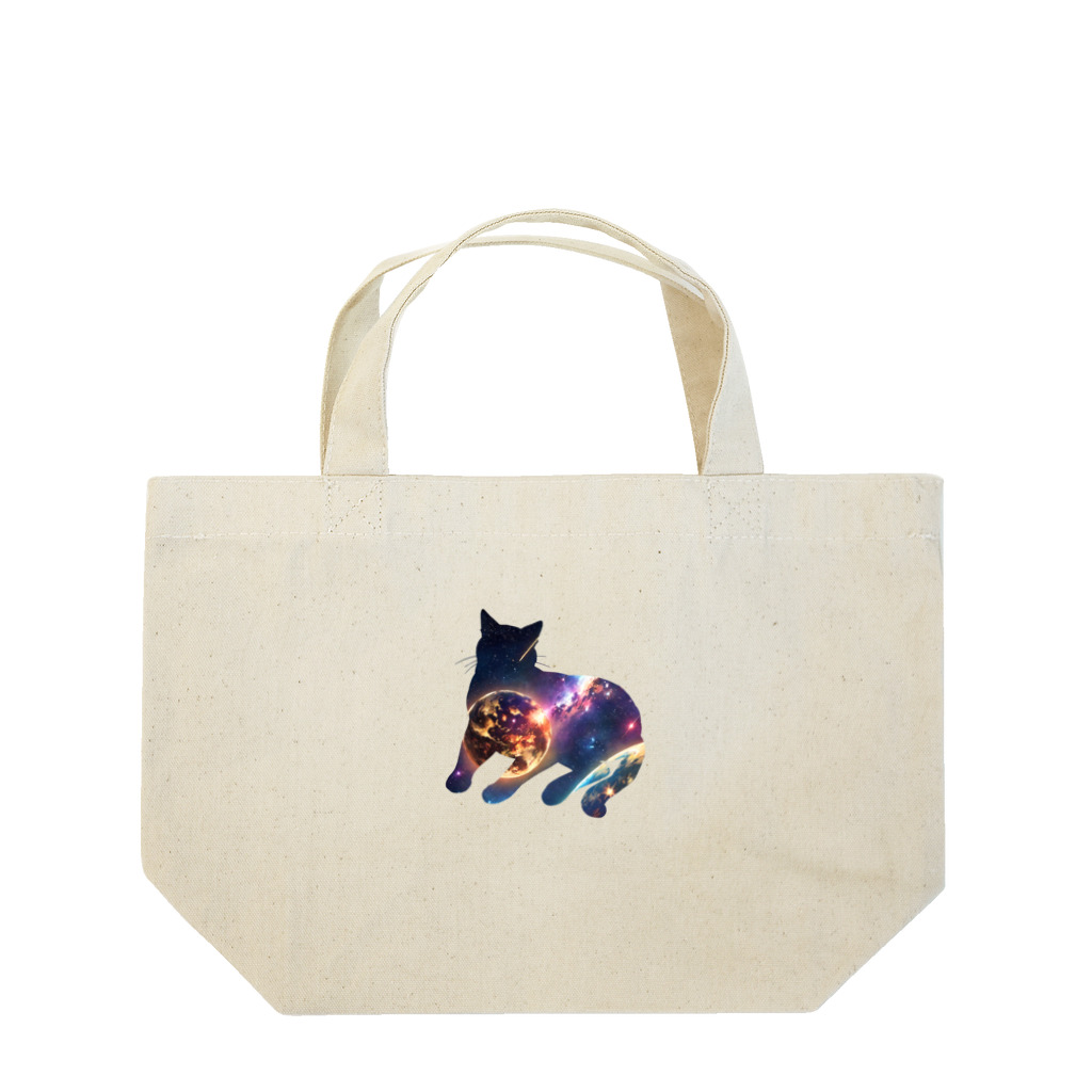 猫との風景の宇宙と猫003 Lunch Tote Bag
