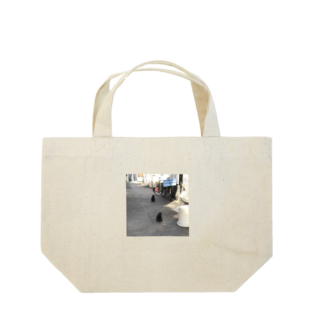 やんばるたの黒猫三連星 路地 Lunch Tote Bag