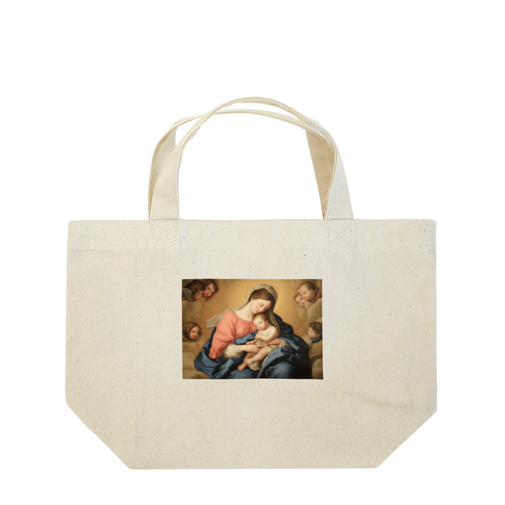 世界美術商店のマドンナと子供と天使たち / Madonna with Child and Angels Lunch Tote Bag