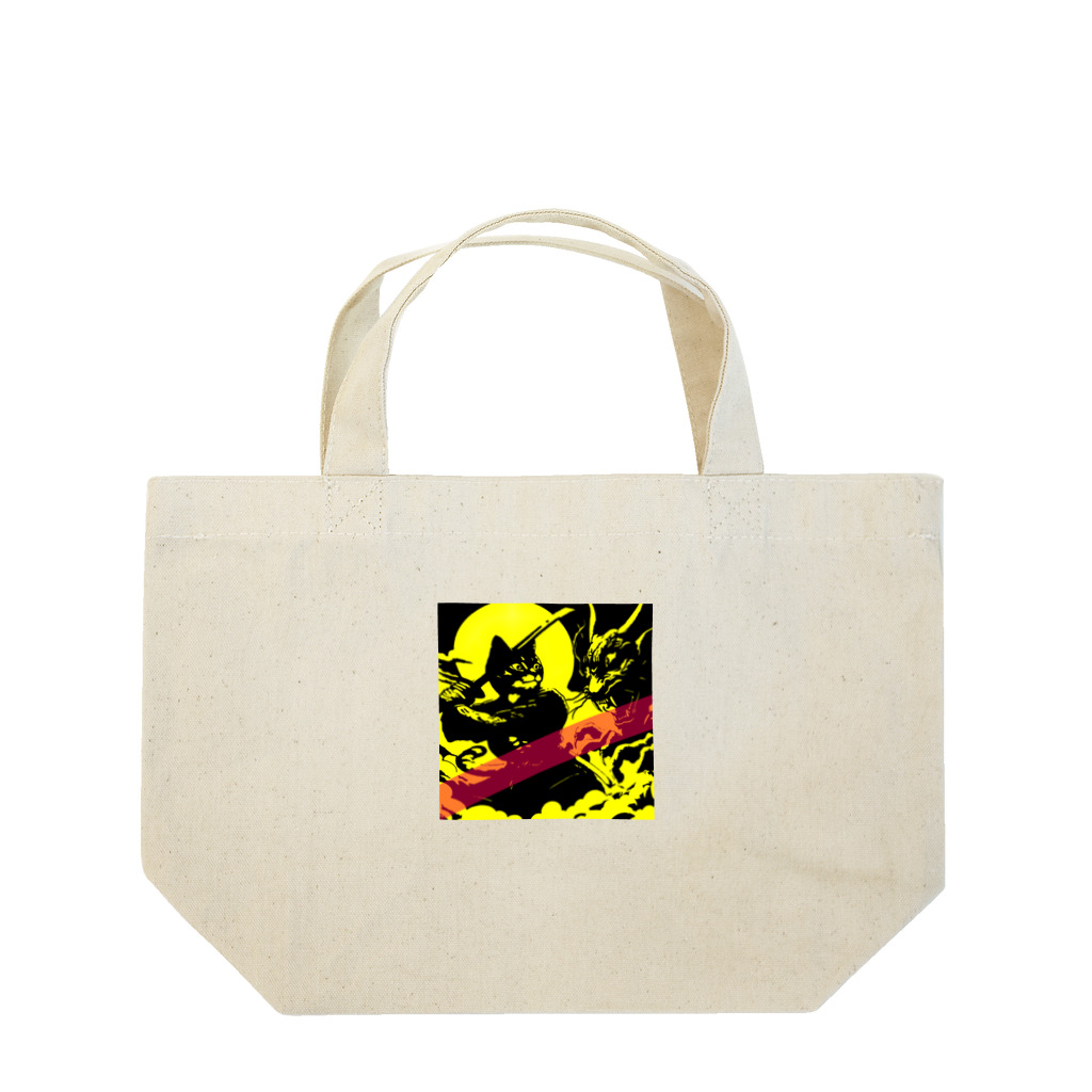 moon_takuanの鬼退治する猫 Lunch Tote Bag