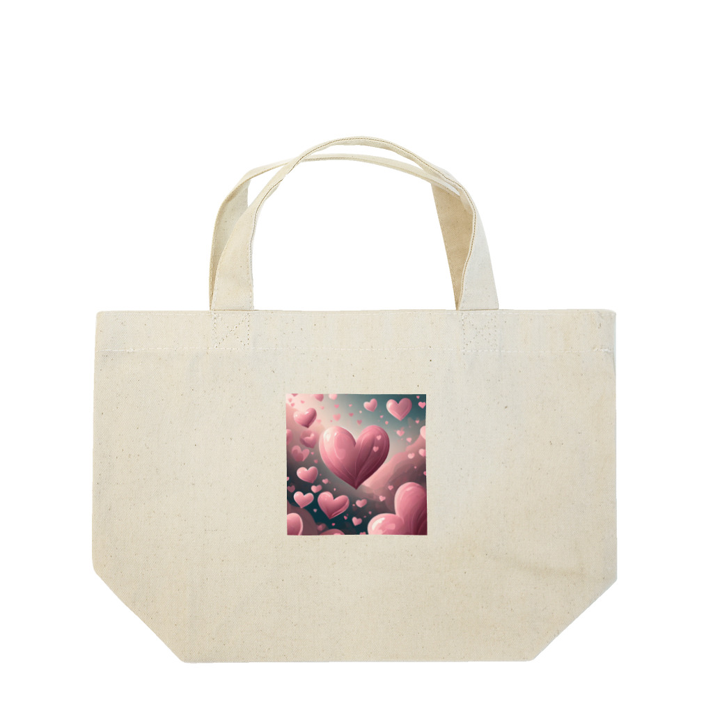 ねこねこねこんのピンクハート Lunch Tote Bag