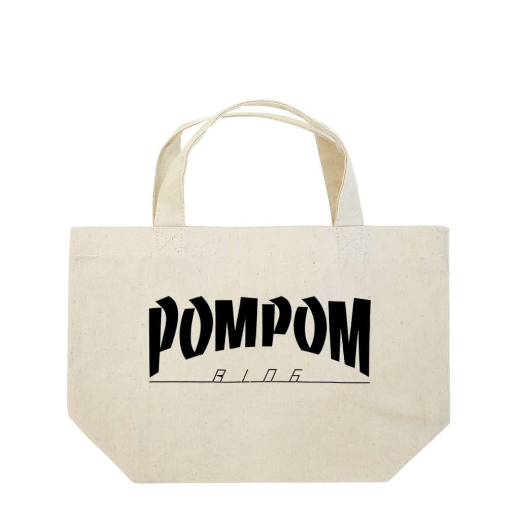 mf@PomPomBlogのThrasher Pom Pom Blog Logo（black） ランチトートバッグ