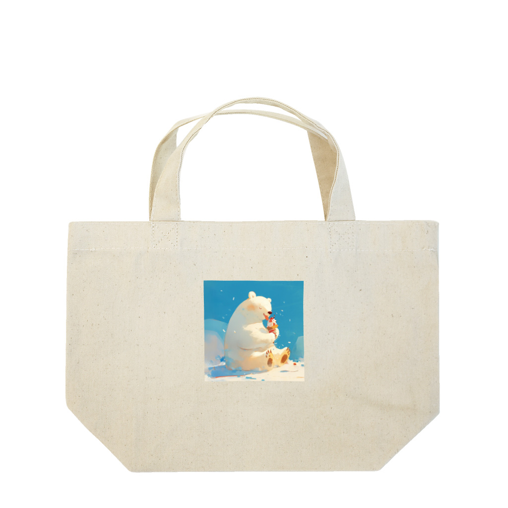 STUDIO OBAKERONのシロクマくんのおやつ Lunch Tote Bag