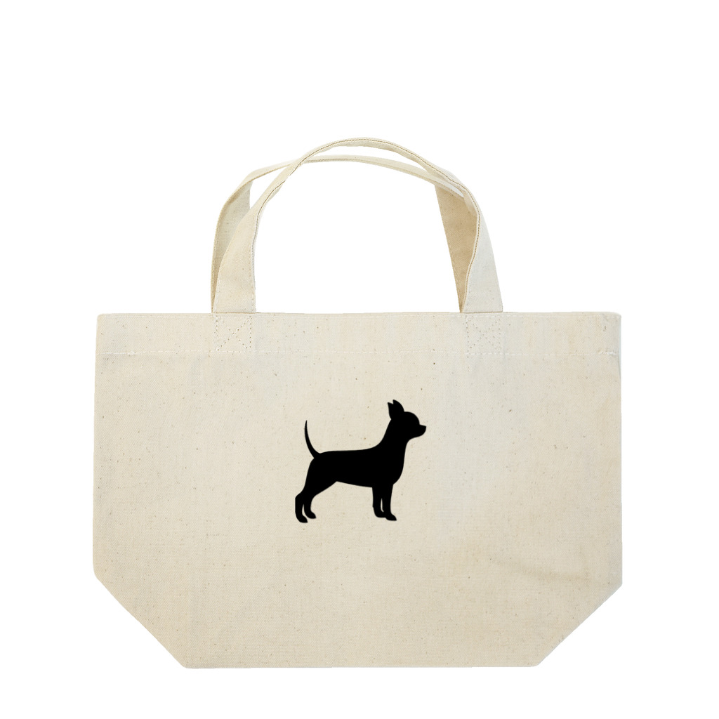 MonoChromeの 003 チワワ -Black- Lunch Tote Bag