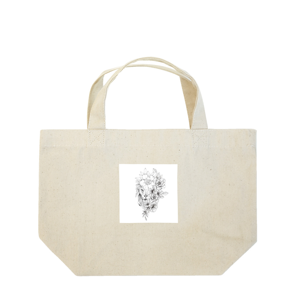 キッチンファラオのフラワーアートライオン Lunch Tote Bag
