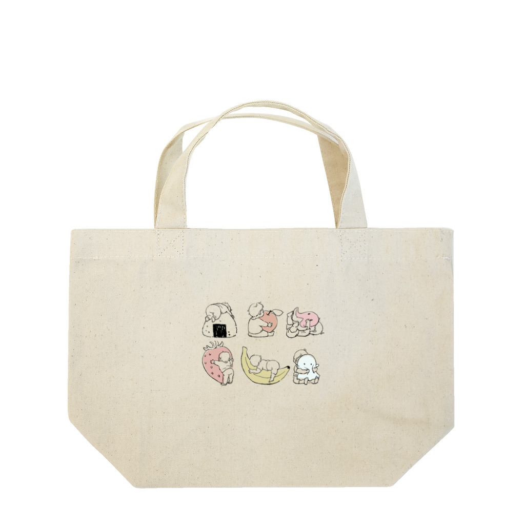 渡邊 春菜のハグする赤ちゃんまとめ(くすみカラー) Lunch Tote Bag