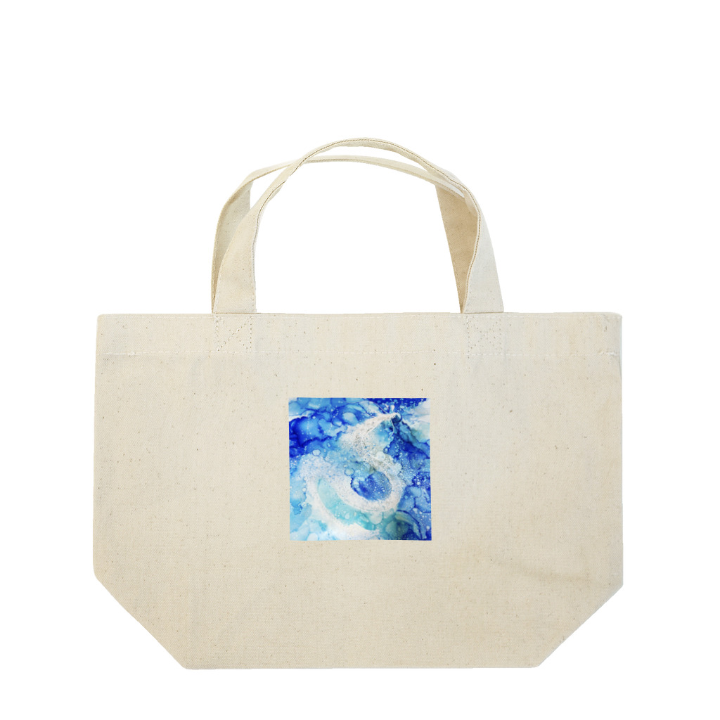 CCCHEART のブルー　白龍 Lunch Tote Bag
