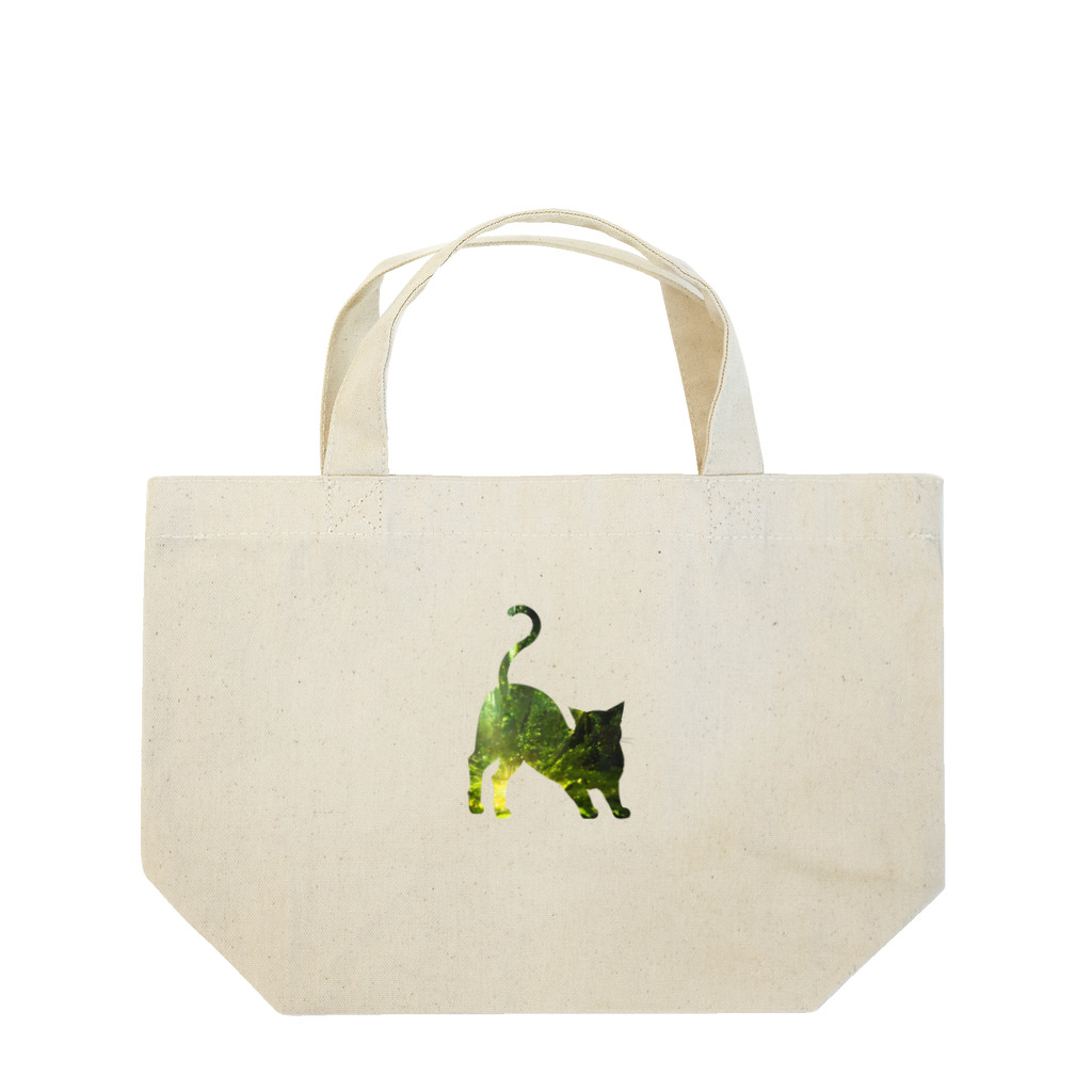 猫との風景の深い森と猫004 Lunch Tote Bag