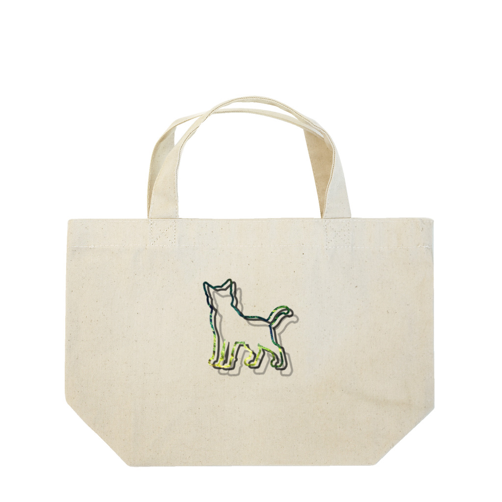 猫との風景の立ち上がる枠ねこ_緑 Lunch Tote Bag