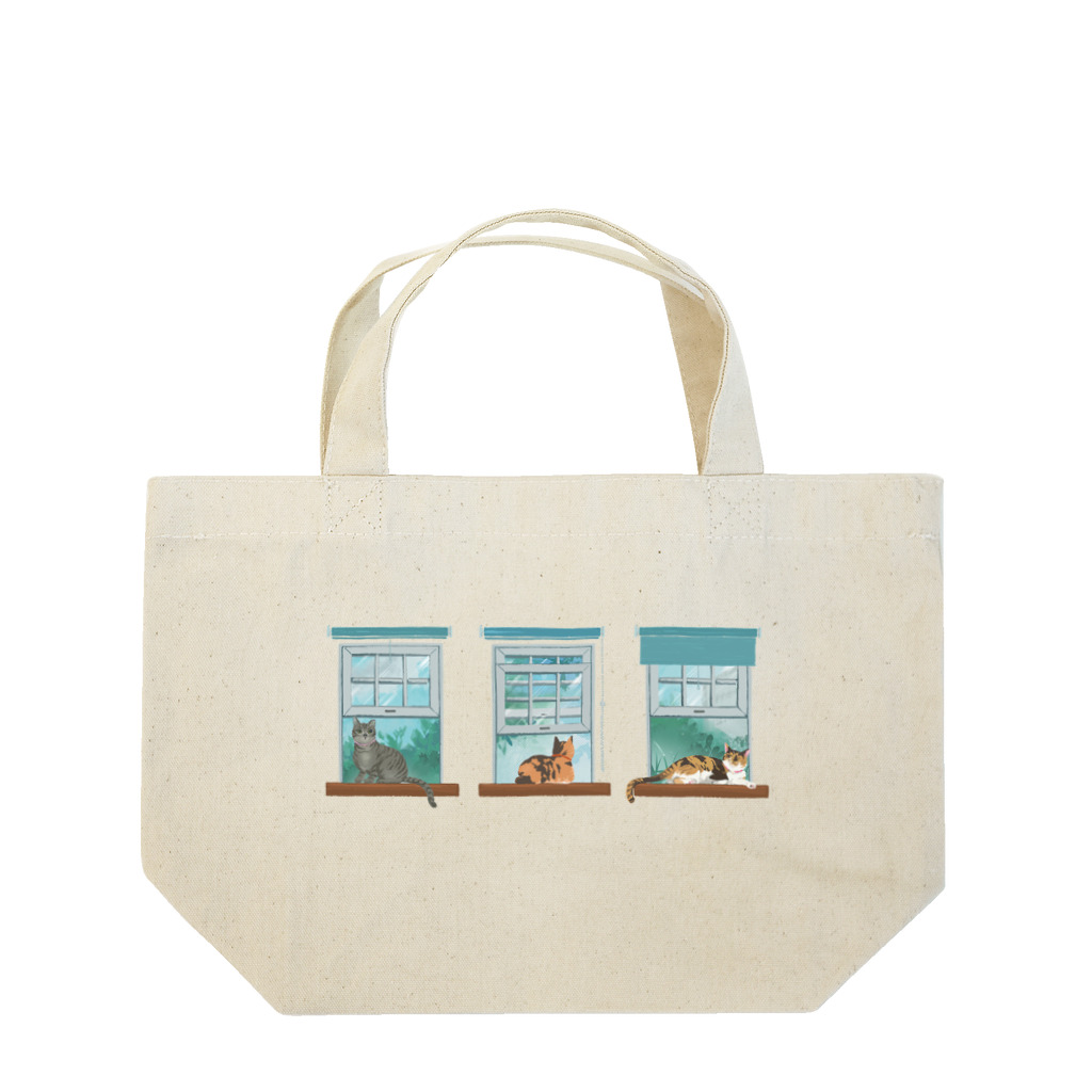 紡野綾の窓辺の猫たち Lunch Tote Bag