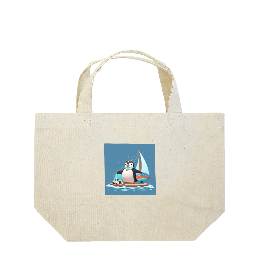 ganeshaのおもちゃのヨットでかわいいペンギンに出会おう Lunch Tote Bag