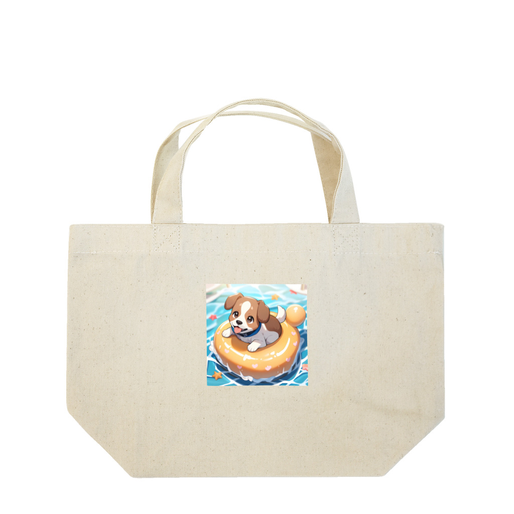 柴犬しばわんこhana873の海水浴してるワンコちゃん Lunch Tote Bag