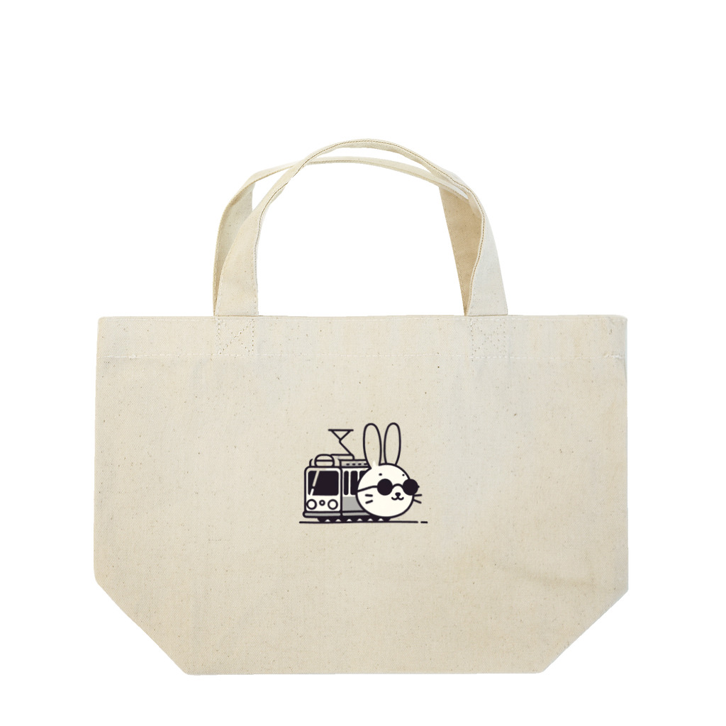 BOSATUの電車に乗ったうさぎ Lunch Tote Bag