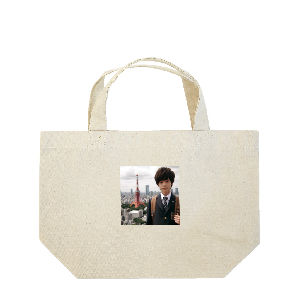 可愛い男の子イラスト販売所　By,keicyanの男の子　中学1年生　タワーバッグに Lunch Tote Bag