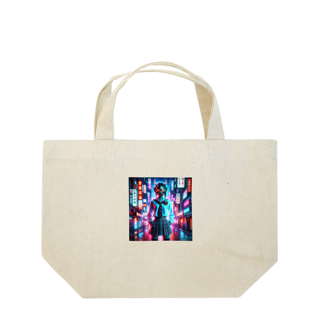 Hayate Kawakami オリジナルの般若女子高生 Lunch Tote Bag