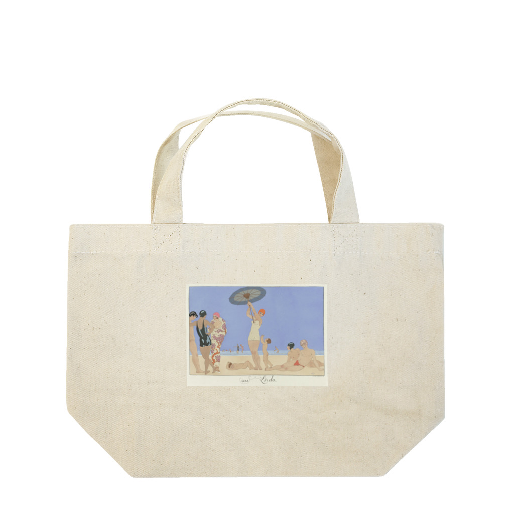 rosalinaのジョルジュ・バルビエ『ル・ボヌール・デュ・ジュール・ウ・レ・グラース・ア・ラ・モード』より《リドにて》 Lunch Tote Bag