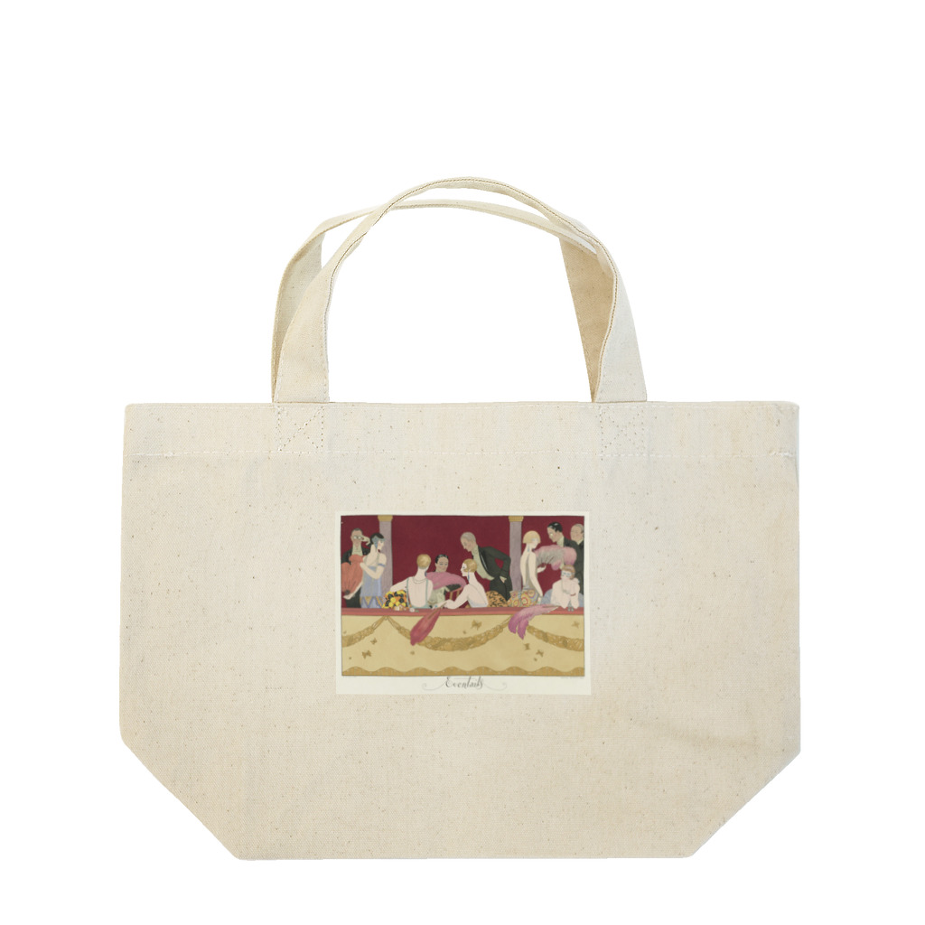 rosalinaのジョルジュ・バルビエ『ル・ボヌール・デュ・ジュール・ウ・レ・グラース・ア・ラ・モード』より《扇》 Lunch Tote Bag