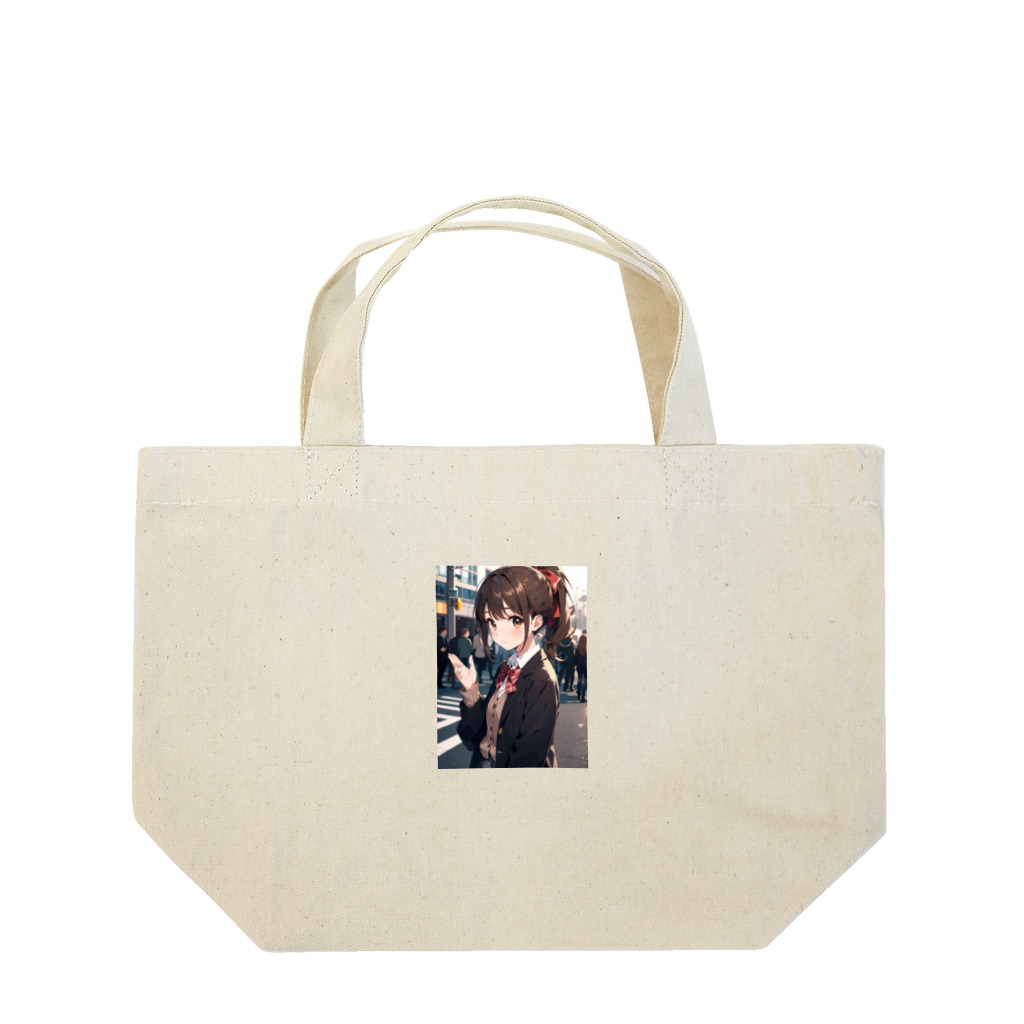 可愛い女の子グッズ販売の可愛いJKポニーテール Lunch Tote Bag