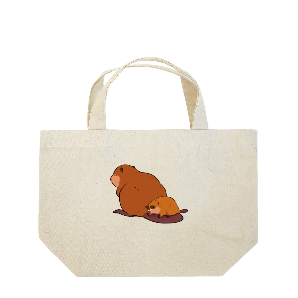 もちもちビーバーのサーフィンするちビーバーそのご Lunch Tote Bag