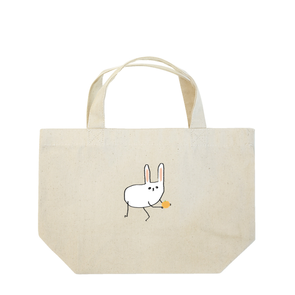 86_hamburgerのみかんを見せながら歩く Lunch Tote Bag