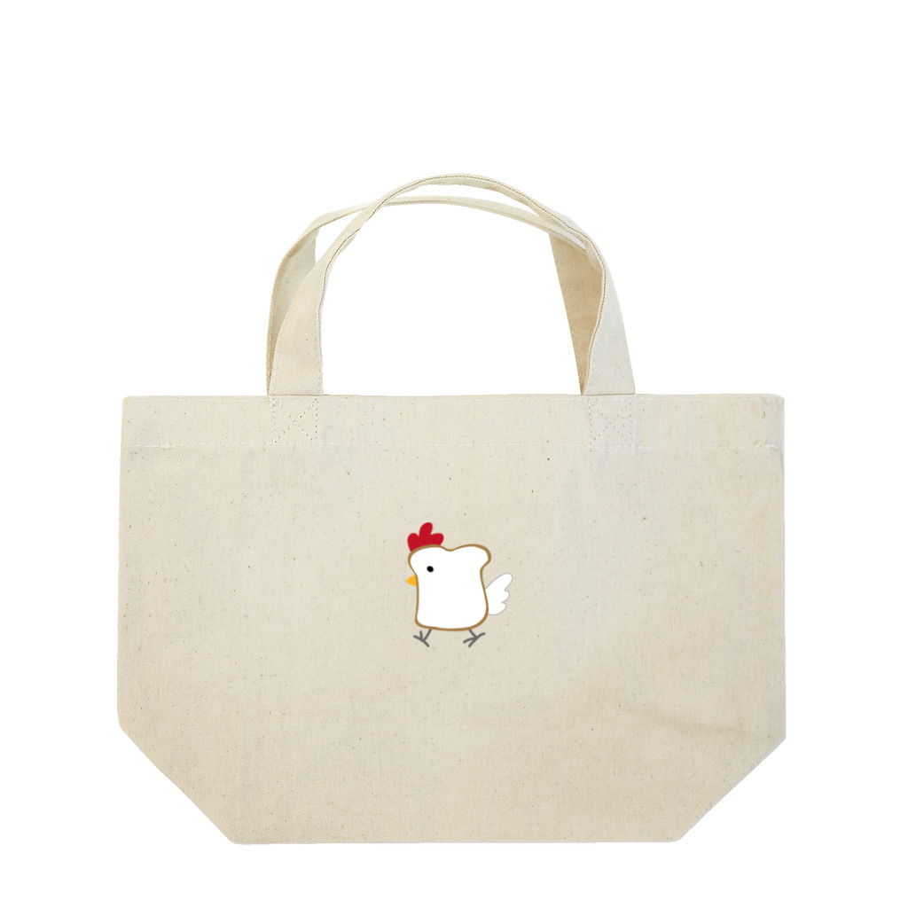 ねこやにわとりやの食パンにわとり Lunch Tote Bag