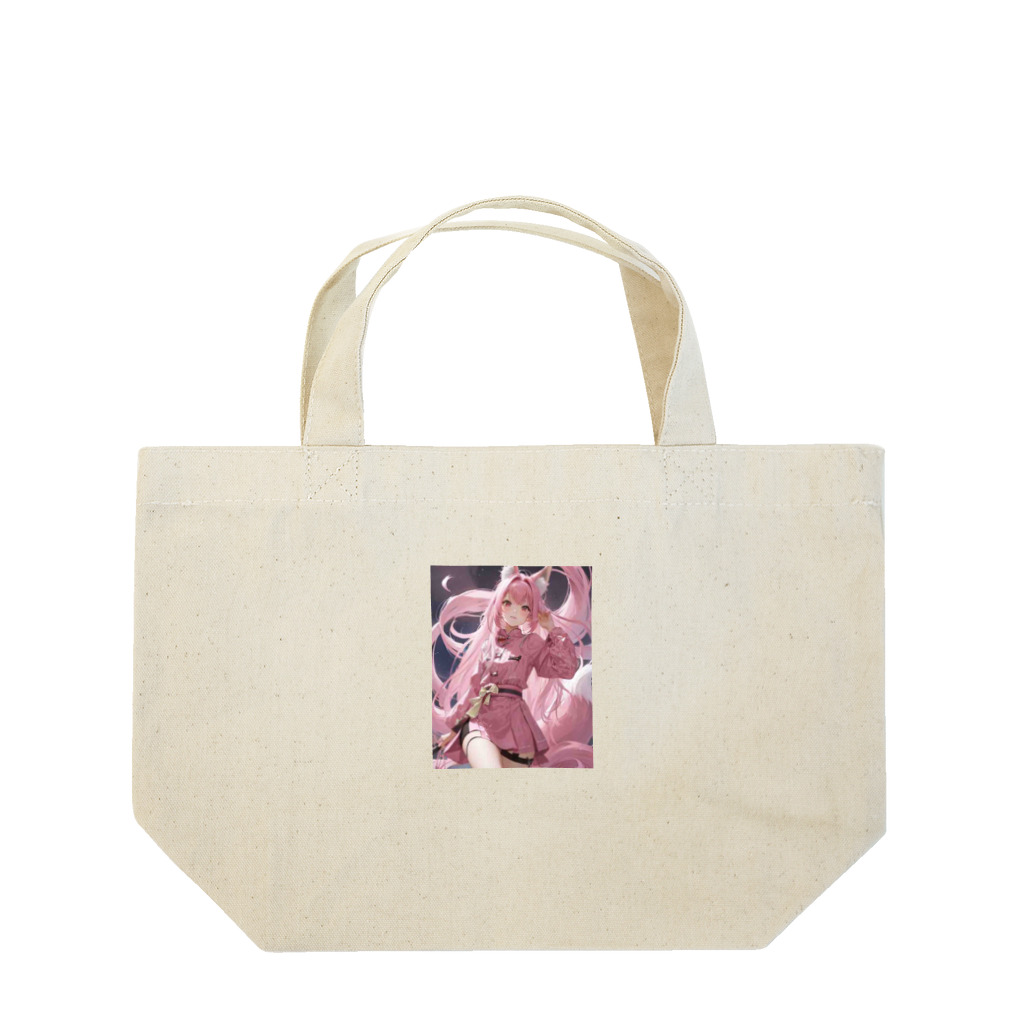 kozougamaのかわいいピンク髪の毛の娘 Lunch Tote Bag